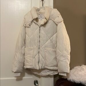 Free People Jacket Womens XL Emmy Swing Puffer Coat Bones (Ivory) $168